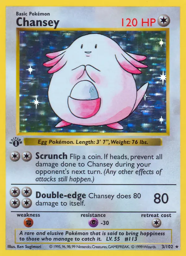 Chansey, First Edition Holo