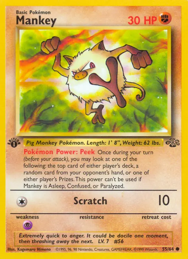 Mankey, First Edition Normal