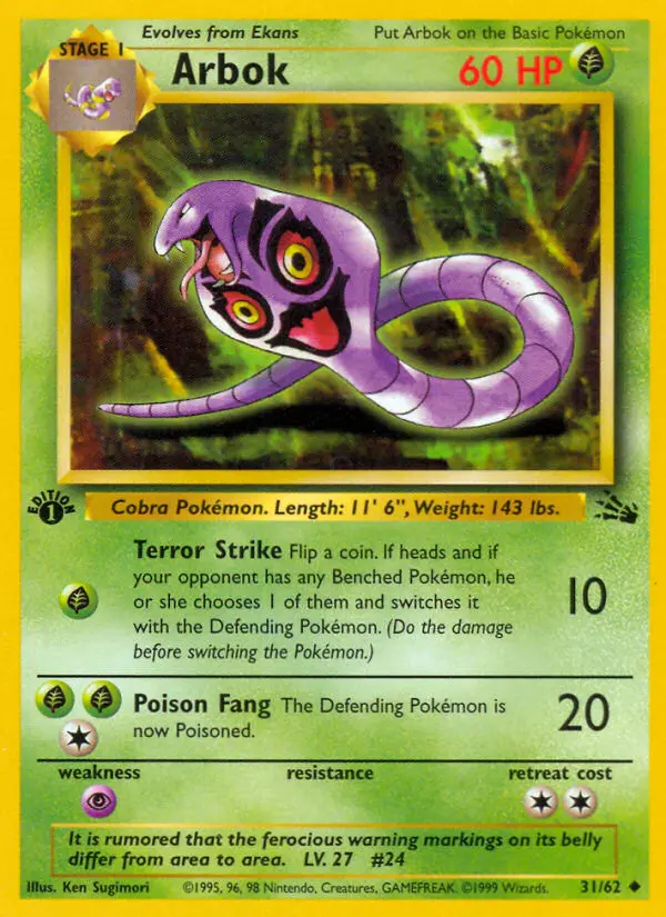 Arbok, First Edition Normal