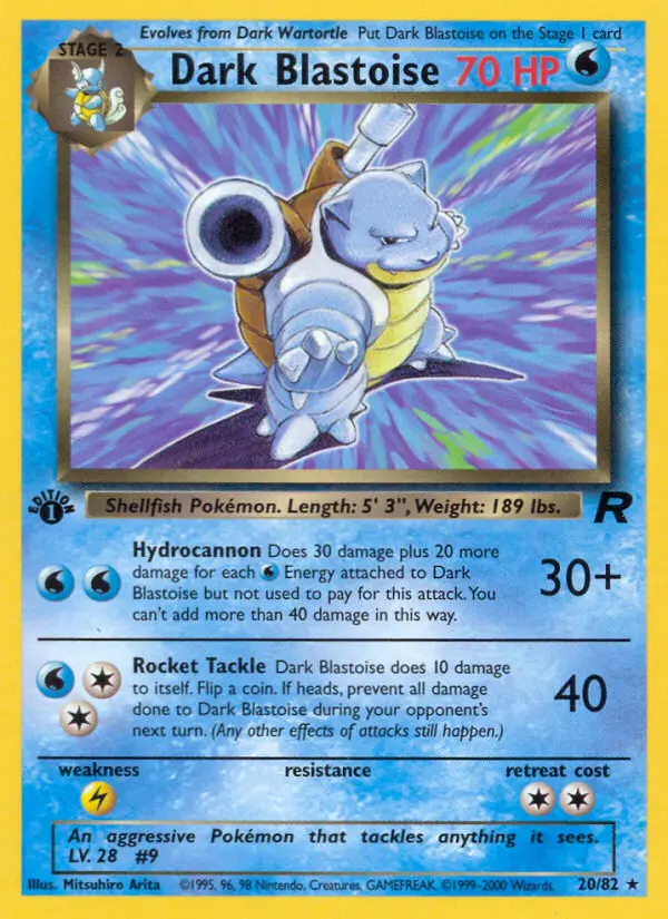 Dark Blastoise, First Edition Normal