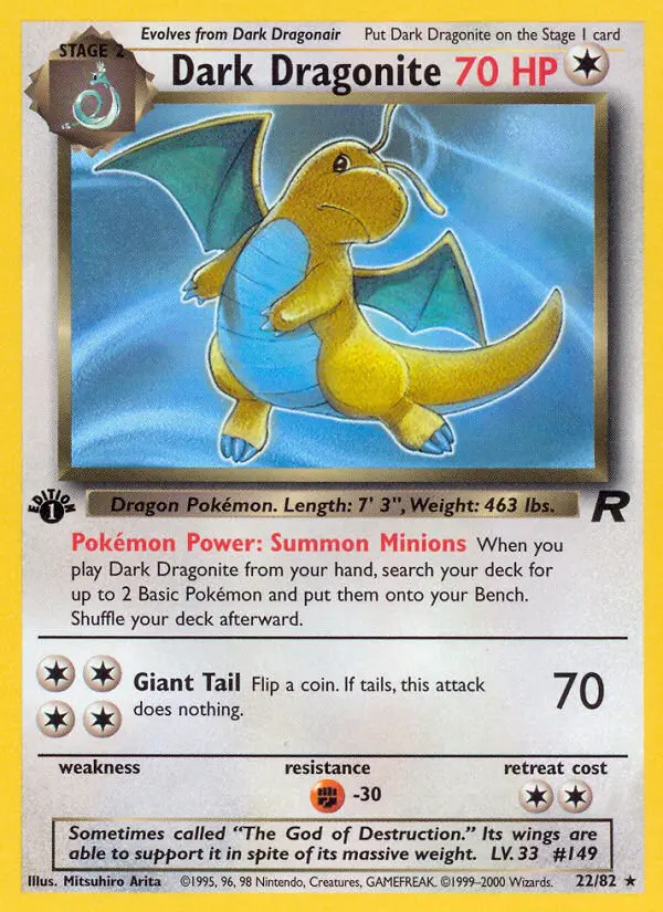 Dark Dragonite, First Edition Normal