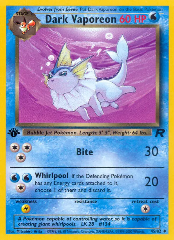 Dark Vaporeon, First Edition Normal