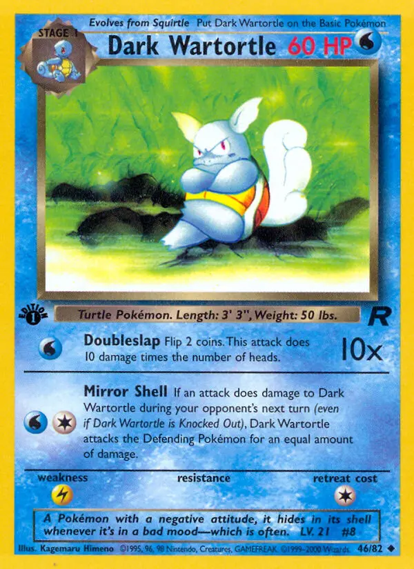 Dark Wartortle, First Edition Normal