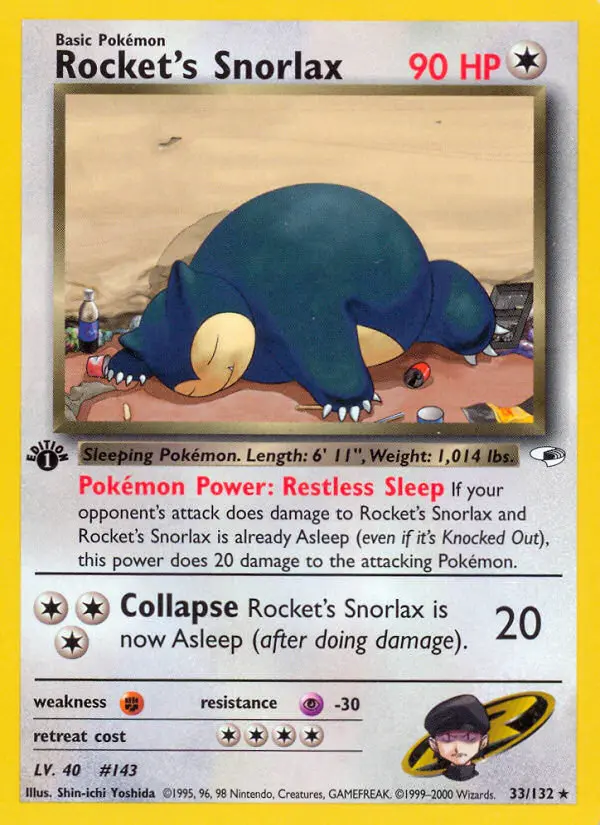 Rocket's Snorlax, First Edition Normal