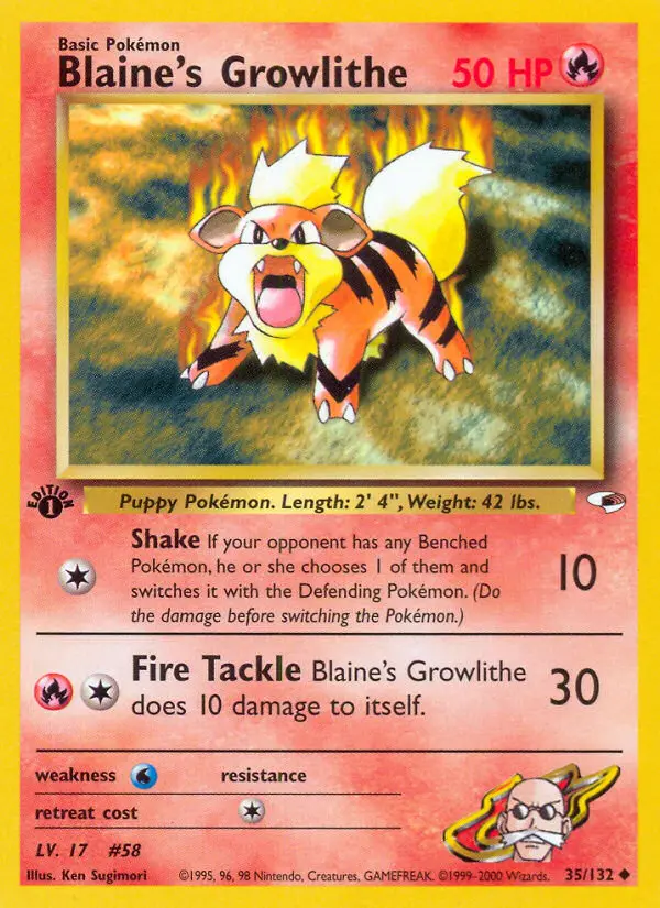 Blaine's Growlithe, First Edition Normal