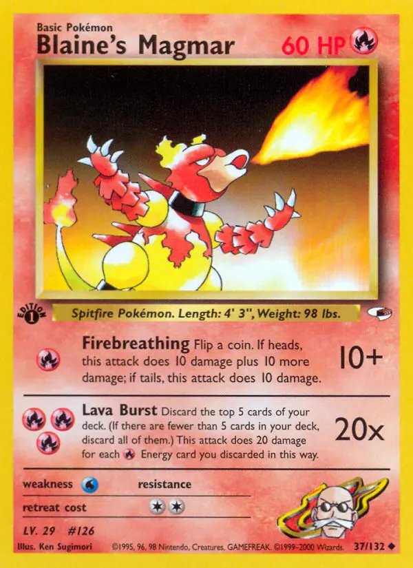 Blaine's Magmar, First Edition Normal