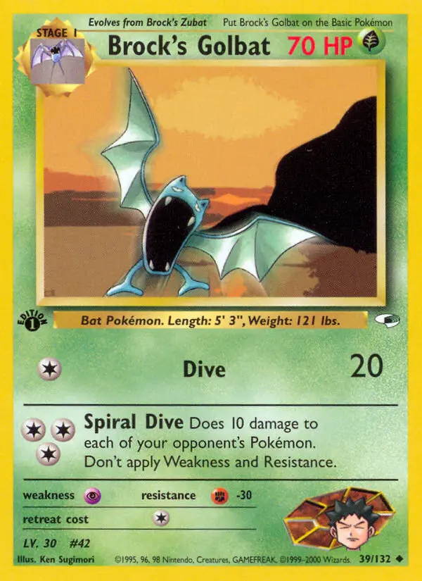 Brock's Golbat, First Edition Normal