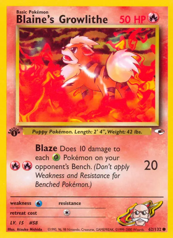 Blaine's Growlithe, First Edition Normal