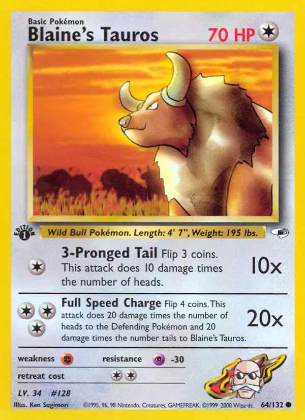 Blaine's Tauros, First Edition Normal