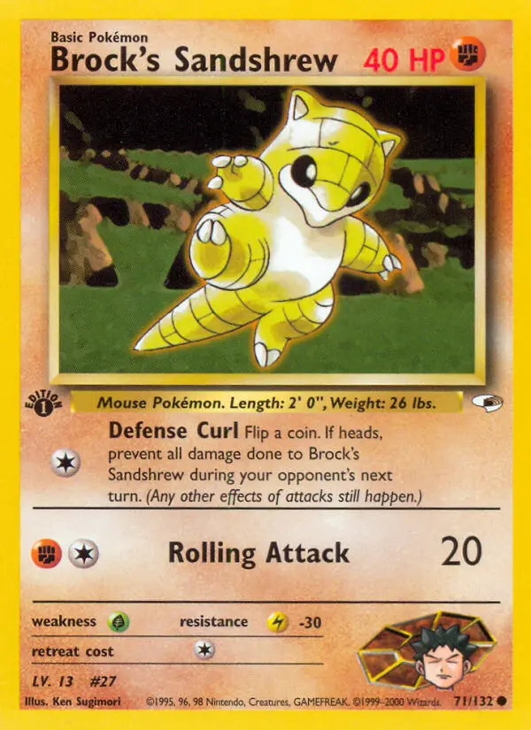 Brock's Sandshrew, First Edition Normal