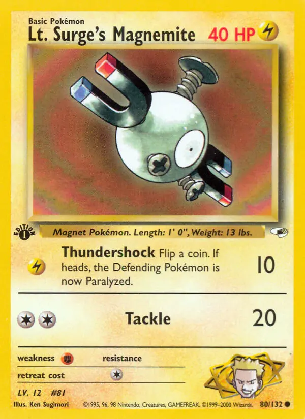 Lt. Surge's Magnemite, First Edition Normal