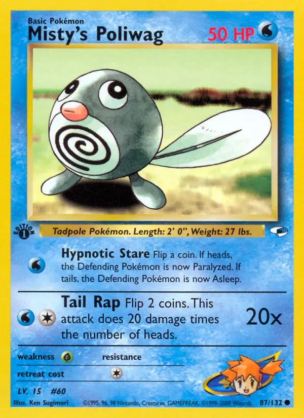 Misty's Poliwag, First Edition Normal