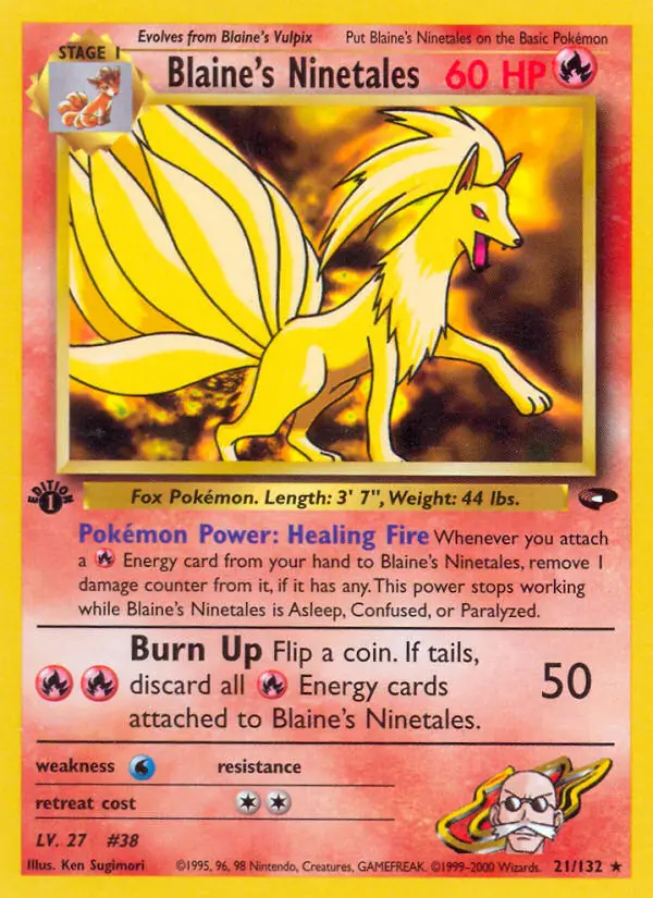 Blaine's Ninetales, First Edition Normal