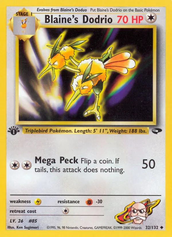 Blaine's Dodrio, First Edition Normal