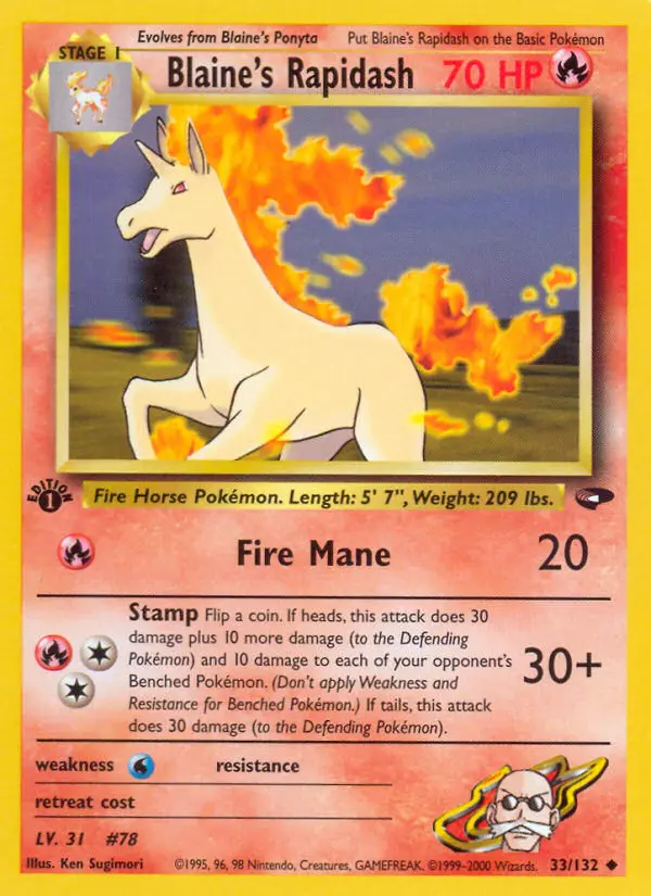Blaine's Rapidash, First Edition Normal