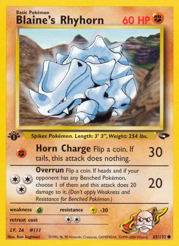 Blaine's Rhyhorn, First Edition Normal