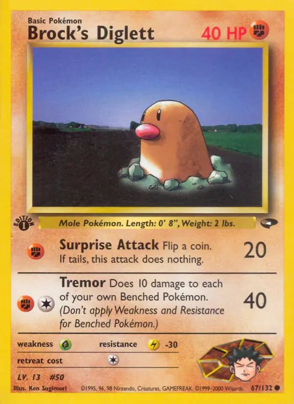 Brock's Diglett, First Edition Normal