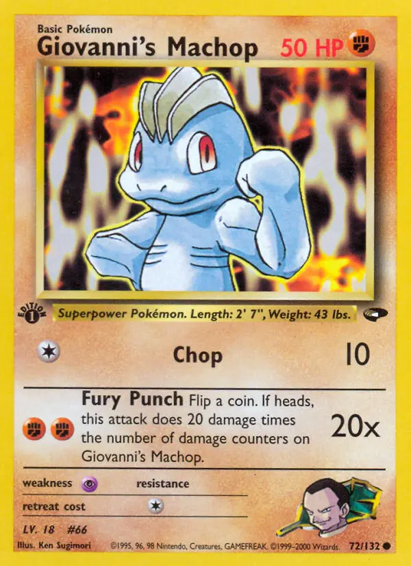 Giovanni's Machop, First Edition Normal