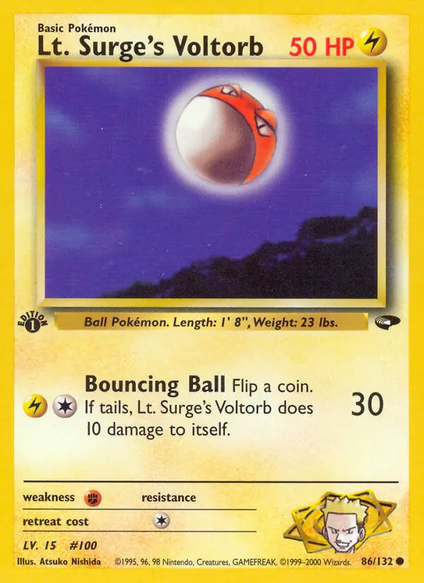 Lt. Surge's Voltorb, First Edition Normal