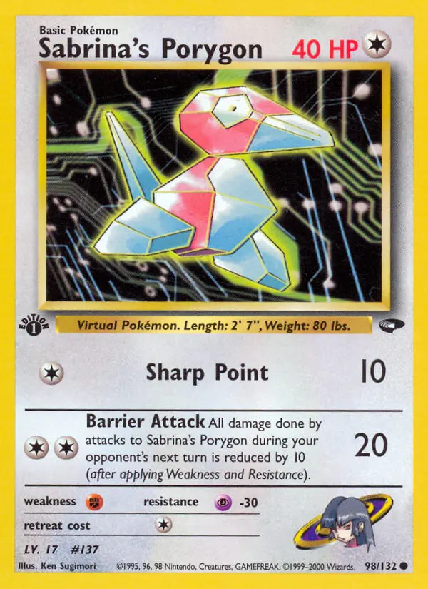 Sabrina's Porygon, First Edition Normal