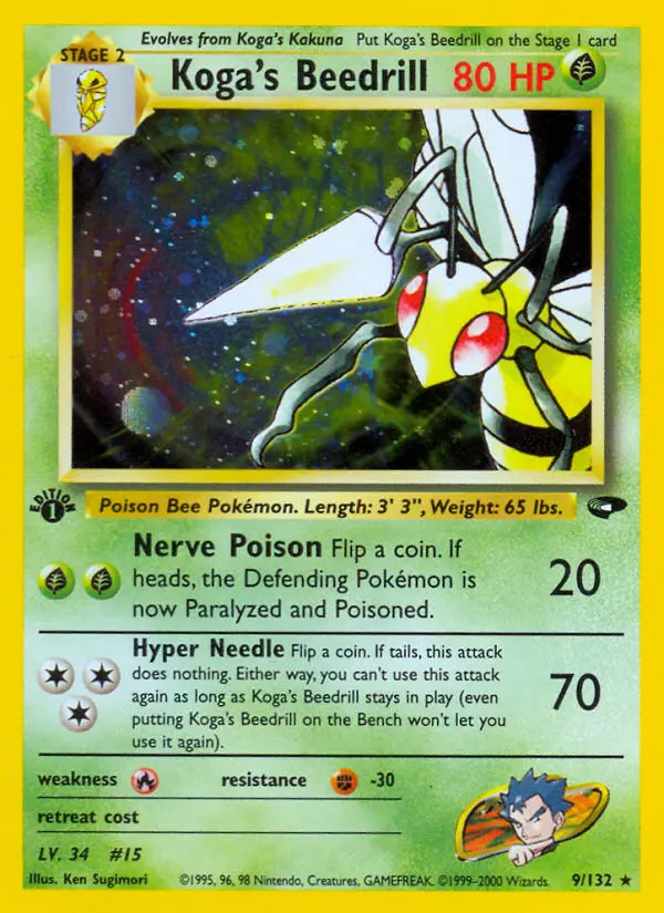 Koga's Beedrill, First Edition Holo