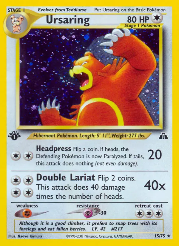 Ursaring, First Edition Holo