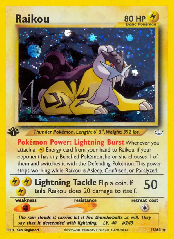 Raikou, First Edition Holo