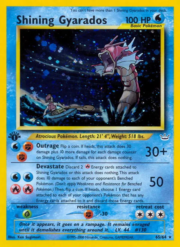 Shining Gyarados, First Edition Holo