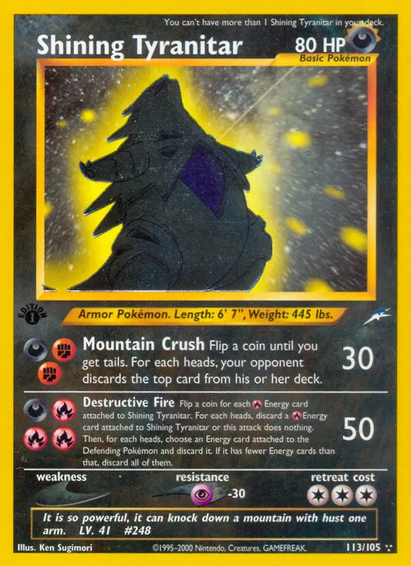 Shining Tyranitar, First Edition Normal
