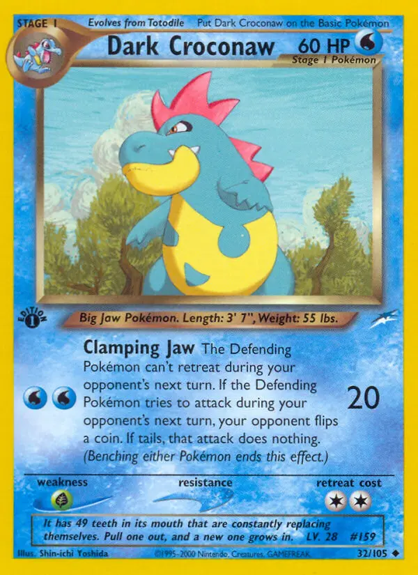 Dark Croconaw, First Edition Normal