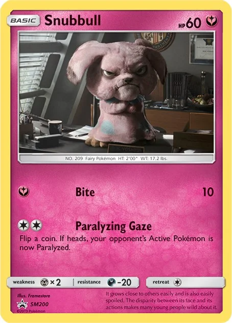Snubbull, Holo · Detective Pikachu Stamped
