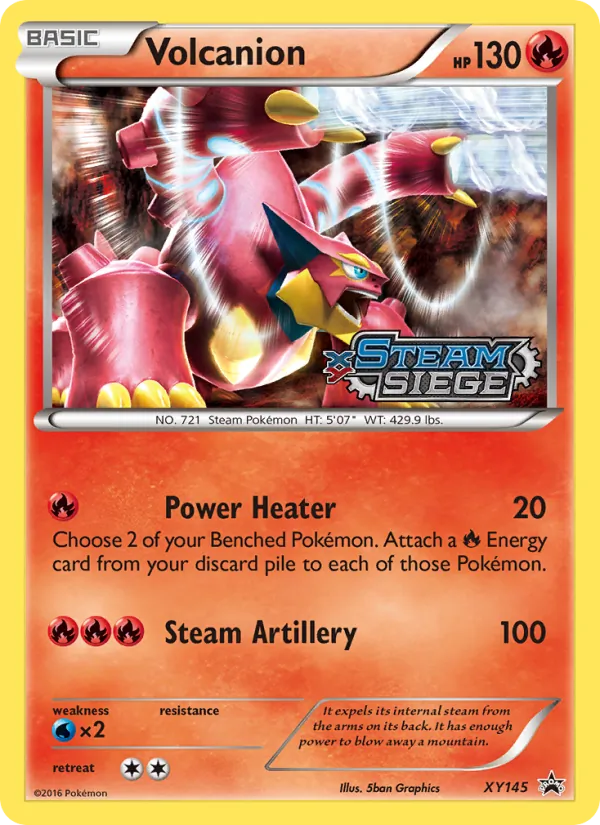 Volcanion, Holo · Prerelease Staff